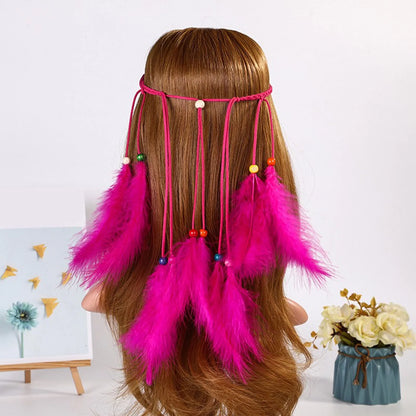 🕊️Diadema Boho de Plumas Naturales 🌵 Diosa del Desierto 🔥35 variantes