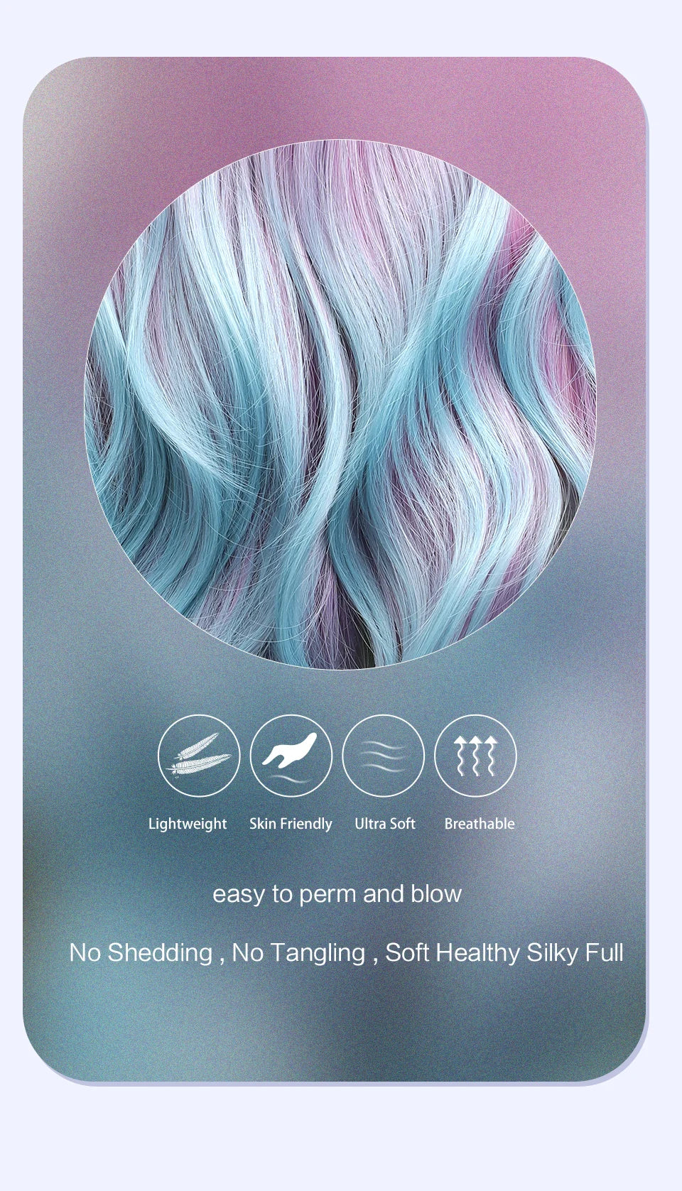 💜 Unicorn Dream 💖Ondas largas para un look místico y vibrante🤟26 variantes