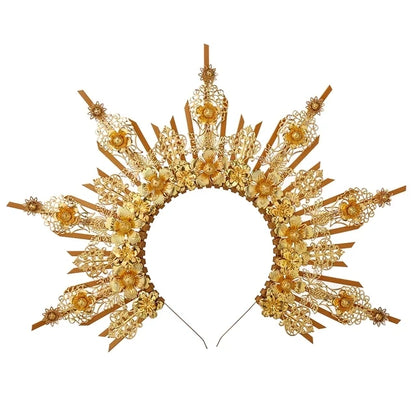 👼 Tocado Virgen Dorada Deluxe ✨Luz Mística en Estado Puro👑 12 variantes