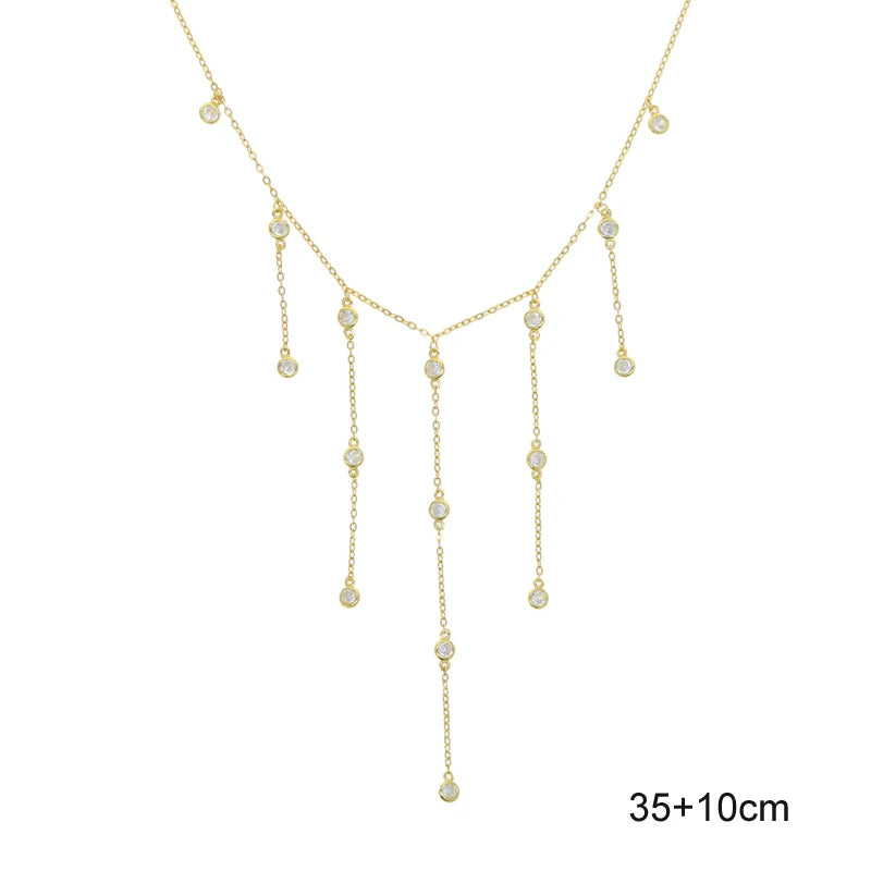 🌟 Disco Drops 💧 Choker Plata 925 con Mini Charms de Zirconia✨ 10 variantes