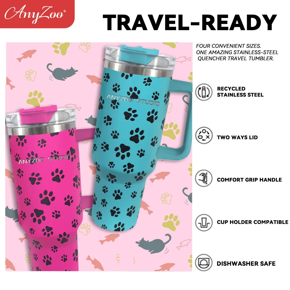 🐱🌸 Tumbler XL Paws — Hidratación con Garra 🐾