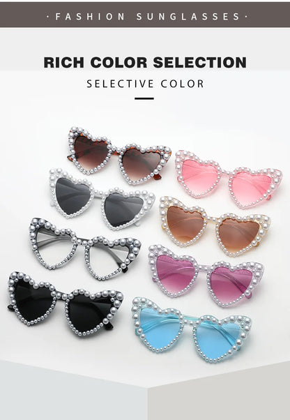 Gafas "Pearl Heartbeat"💘 Glam + perlas + corazones = look princesa rebelde.
