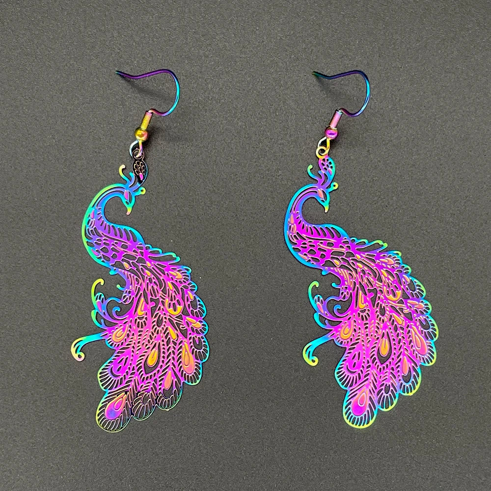 🔮Sacred Glow ✨ Pendientes Holográficos de Acero Inoxidable💖9 variantes a elegir