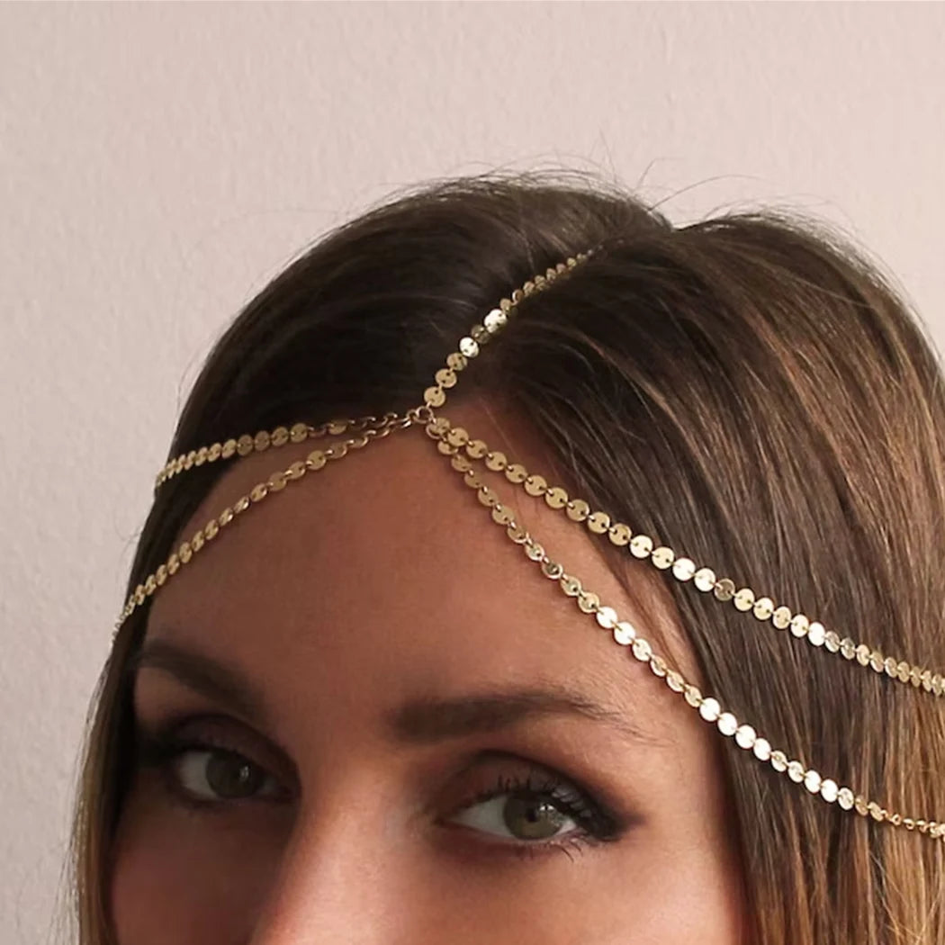 👑 Starlight Chains 🌙 Cadena de cabeza multi-capas