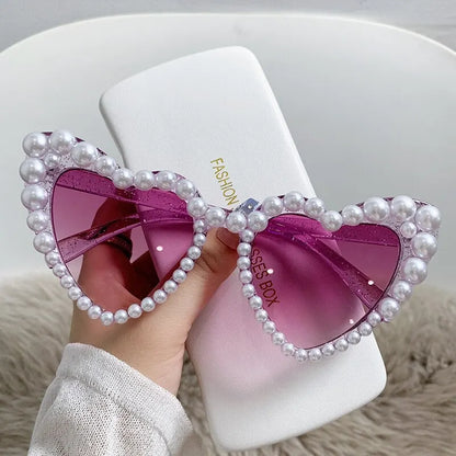 Gafas "Pearl Heartbeat"💘 Glam + perlas + corazones = look princesa rebelde.