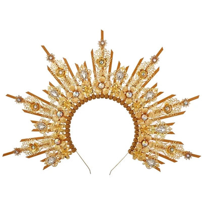 👼 Tocado Virgen Dorada Deluxe ✨Luz Mística en Estado Puro👑 12 variantes