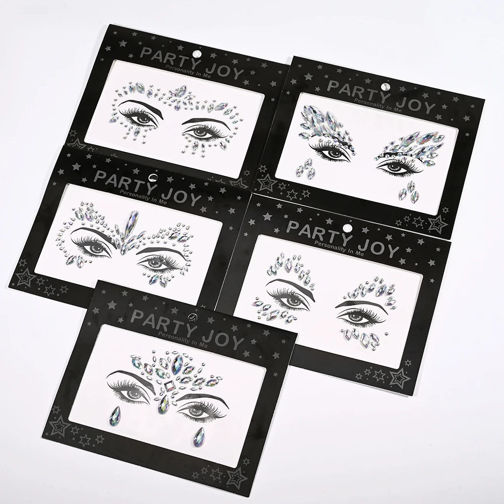 💎Diamante Supremo – Set Real de Face Gems Plateados 🧚👁️ 5 variantes a elegir