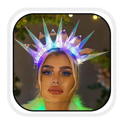 👸Diadema LED "Liberty Glow" — Láser & Brillo de Diosa 💥