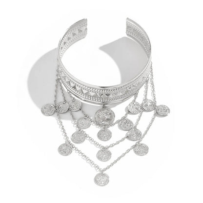 🌞"Sun Priestess" 👸 Armband Dorado con Flecos y Monedas Boho✨ 6 variantes a elegir