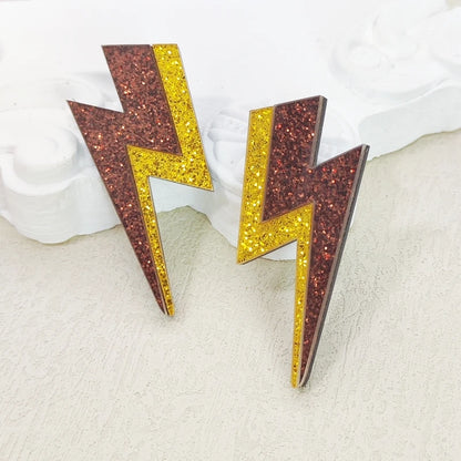 💫Electric Flash ⚡ Pendientes Rayo Acrílico con Brillo Multicolor🎨18 variantes a elegir