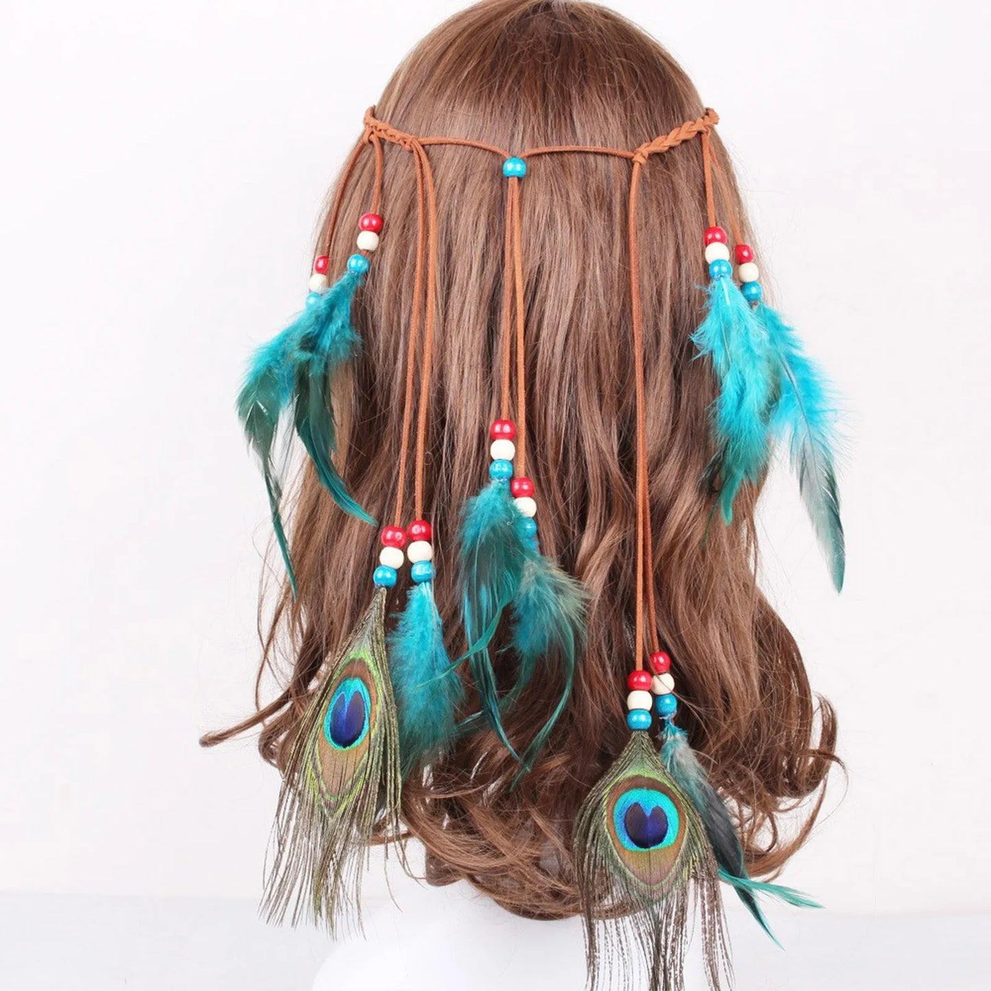 🕊️Diadema Boho de Plumas Naturales 🌵 Diosa del Desierto 🔥35 variantes