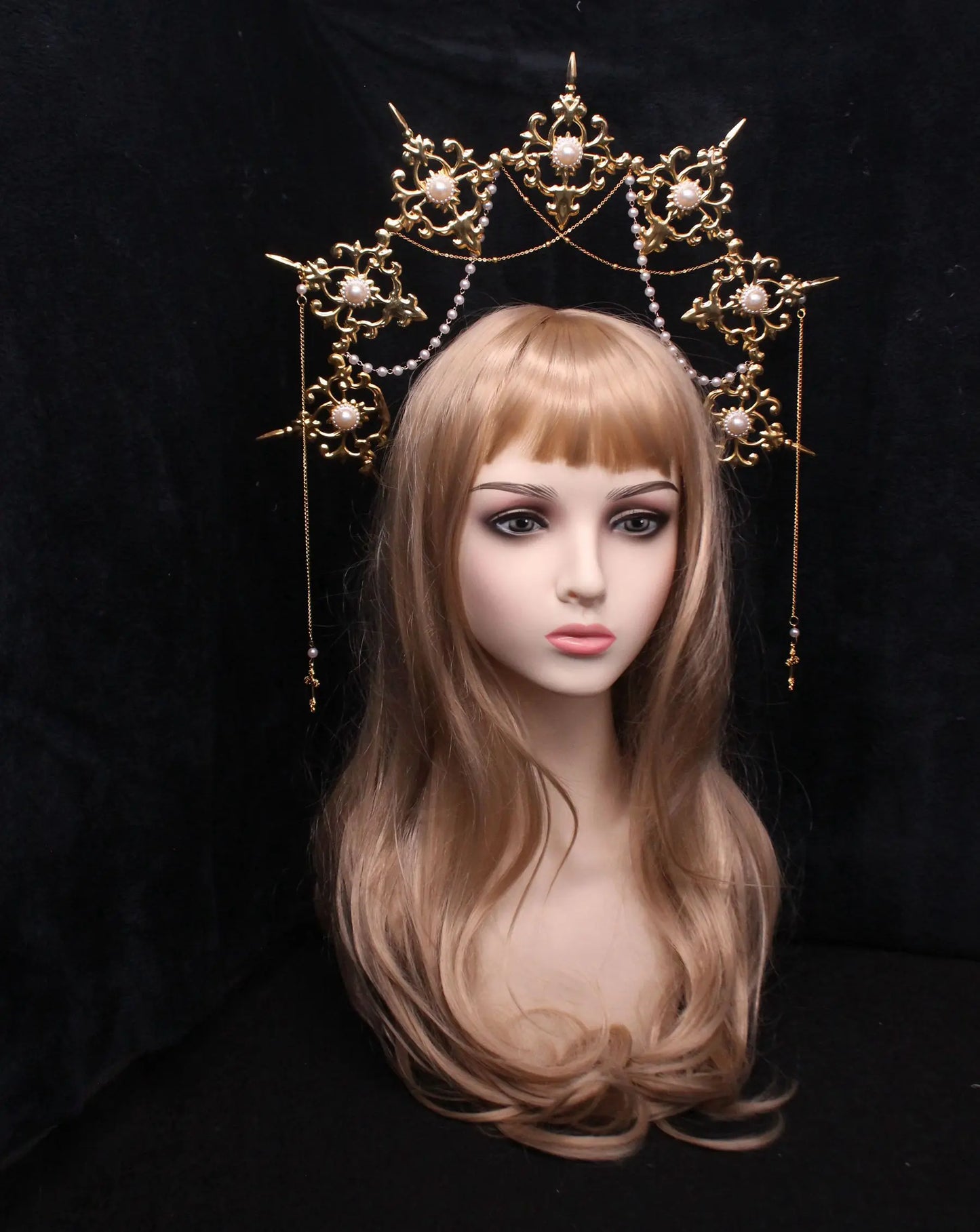 👑⚡ Solar Divinity – Corona Dorada Sunburst con Cadenas Boho Glam ⚡👑 4 variantes a elegir