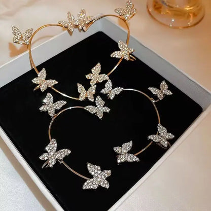 💎"Starlace Wings" 🦋Ear Cuff Clip con Mariposa, Cristales y Borla Estelar✨ 18 variantes a elegir
