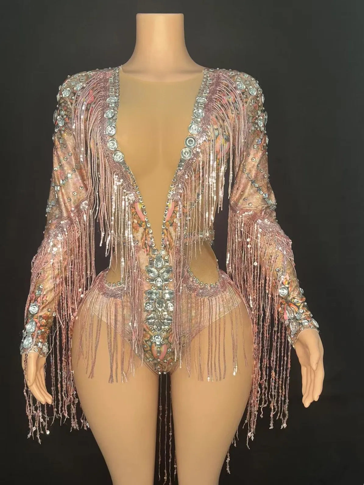 🔥 Sparkling Starburst Bodysuit – Body Flecos & Lentejuelas para Escenario ✨💃 6 colores