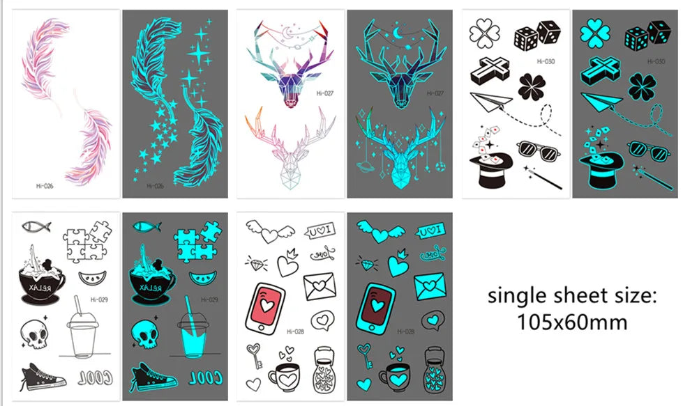 🌙⚡ Glow Spells – Tatuajes Luminosos para Pieles que Hechizan 🌌 45 variantes