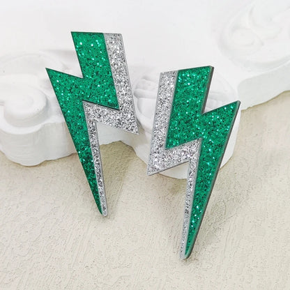 💫Electric Flash ⚡ Pendientes Rayo Acrílico con Brillo Multicolor🎨18 variantes a elegir