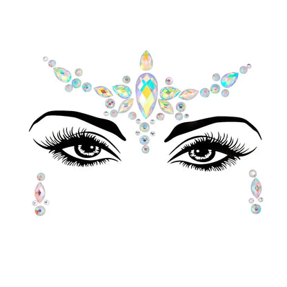 💜Cosmic Glitter Crown – Pegatinas de Cristal Festival Face 🌈 29 varaintes a elegir