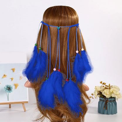 🕊️Diadema Boho de Plumas Naturales 🌵 Diosa del Desierto 🔥35 variantes