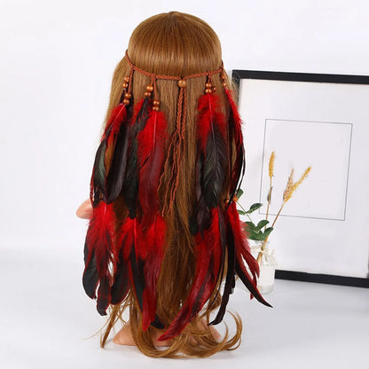 🕊️Diadema Boho de Plumas Naturales 🌵 Diosa del Desierto 🔥35 variantes