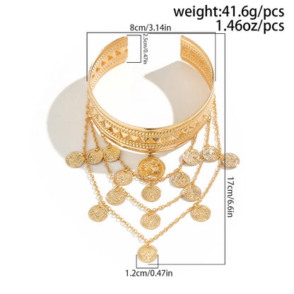 🌞"Sun Priestess" 👸 Armband Dorado con Flecos y Monedas Boho✨ 6 variantes a elegir