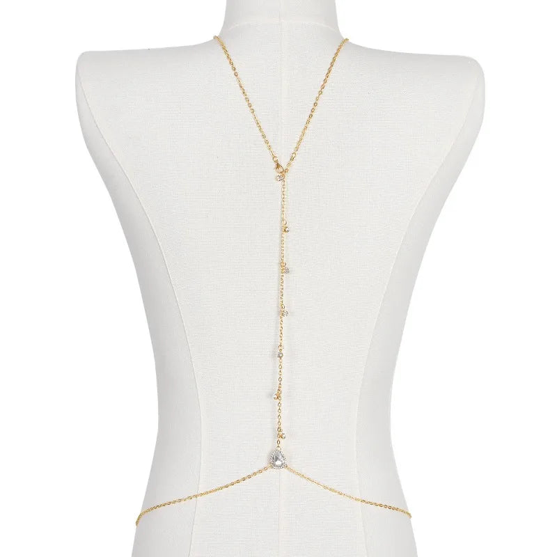 🌊 Mermaid Glow Body Chain – Cadena Body con Strass para Espalda y Cintura