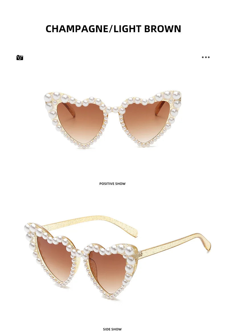 Gafas "Pearl Heartbeat"💘 Glam + perlas + corazones = look princesa rebelde.