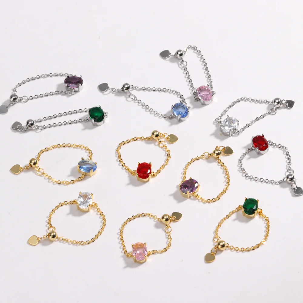 👸Anillo Princess cosmic 🌙 Cadena ajustable 🌈 12 colores a elegir