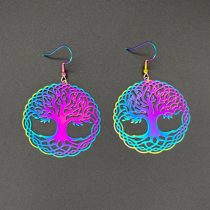 🔮Sacred Glow ✨ Pendientes Holográficos de Acero Inoxidable💖9 variantes a elegir
