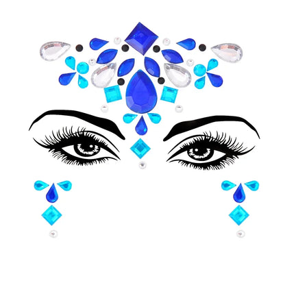 💜Cosmic Glitter Crown – Pegatinas de Cristal Festival Face 🌈 29 varaintes a elegir