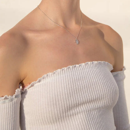 👁️🔥“Sacred Bling” – Collar Mano de Fátima en Plata 925 con Zirconias ✨ Protección Punk Ice-Out Unisex