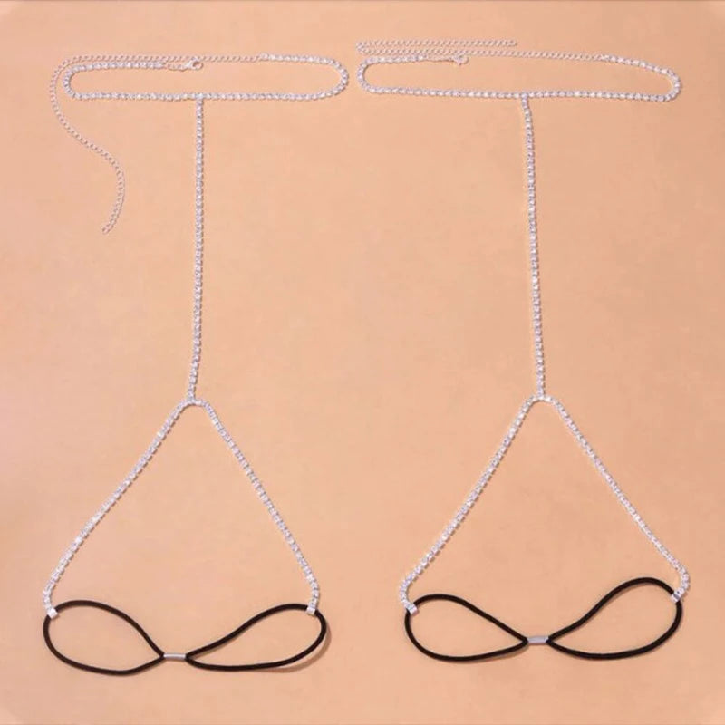 💎 Crystal Thigh Bling Set – Harness de Pierna con Cadena de Cristales✨