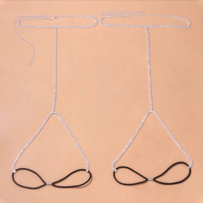 💎 Crystal Thigh Bling Set – Harness de Pierna con Cadena de Cristales✨