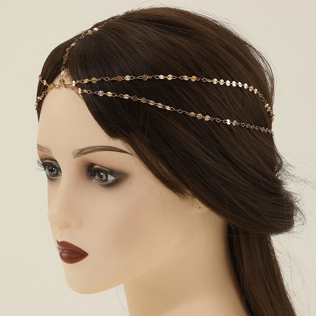 👑 Starlight Chains 🌙 Cadena de cabeza multi-capas