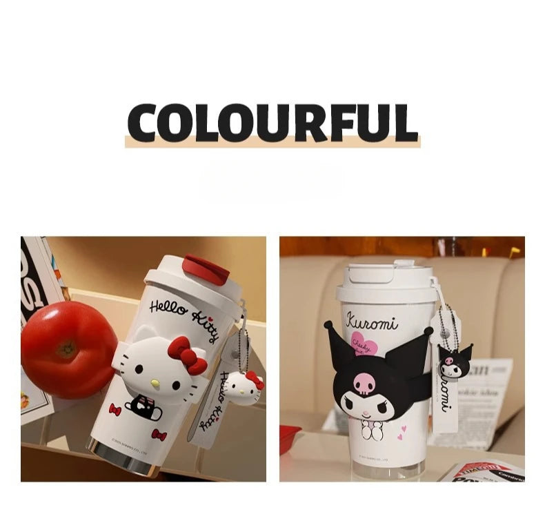 🌟Taza Térmica 520ml Hello Kitty x Kuromi — Cute Rebel 💖 2 variantes a elegir