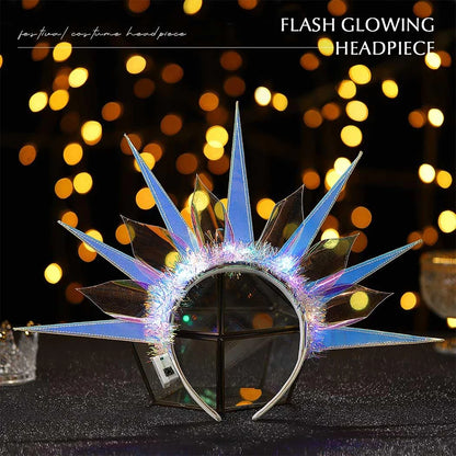 👸Diadema LED "Liberty Glow" — Láser & Brillo de Diosa 💥