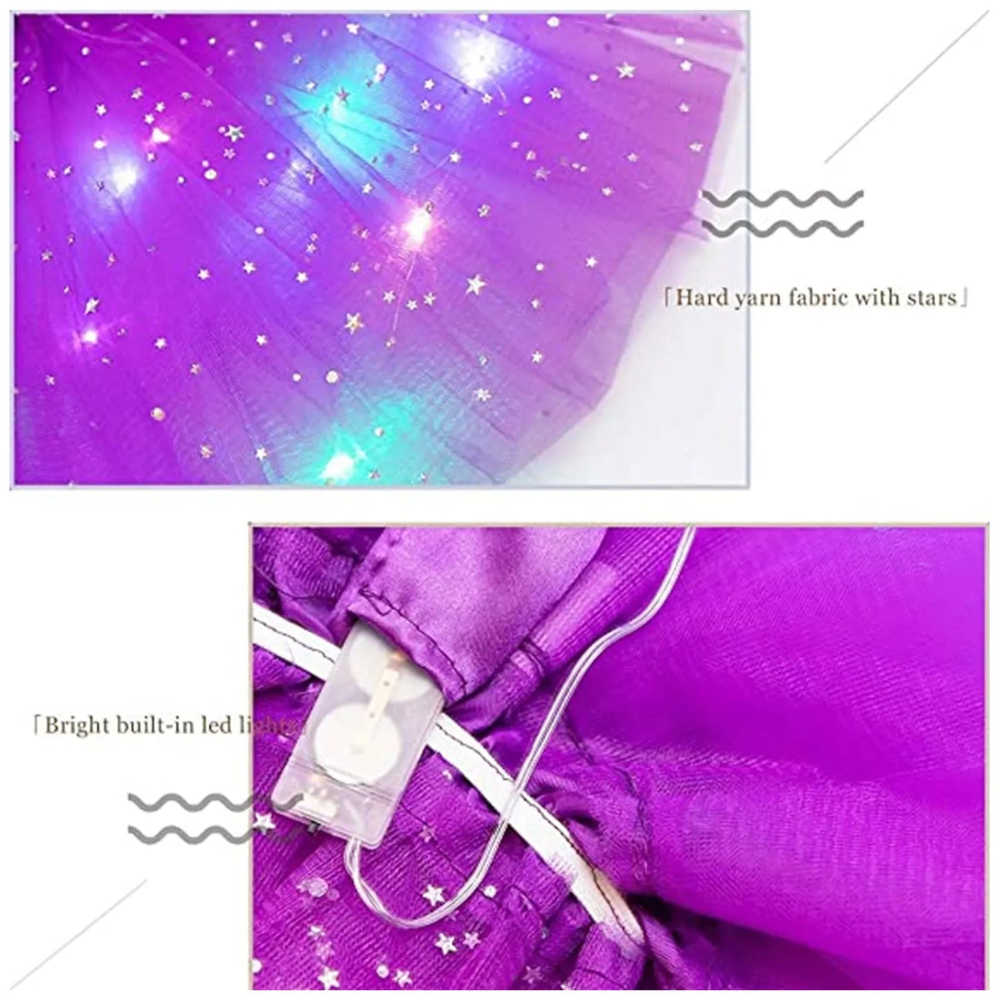 🌟 Falda Starlight LED – Tulle + estrellas + Luz 🔮✨9 colores a elegir