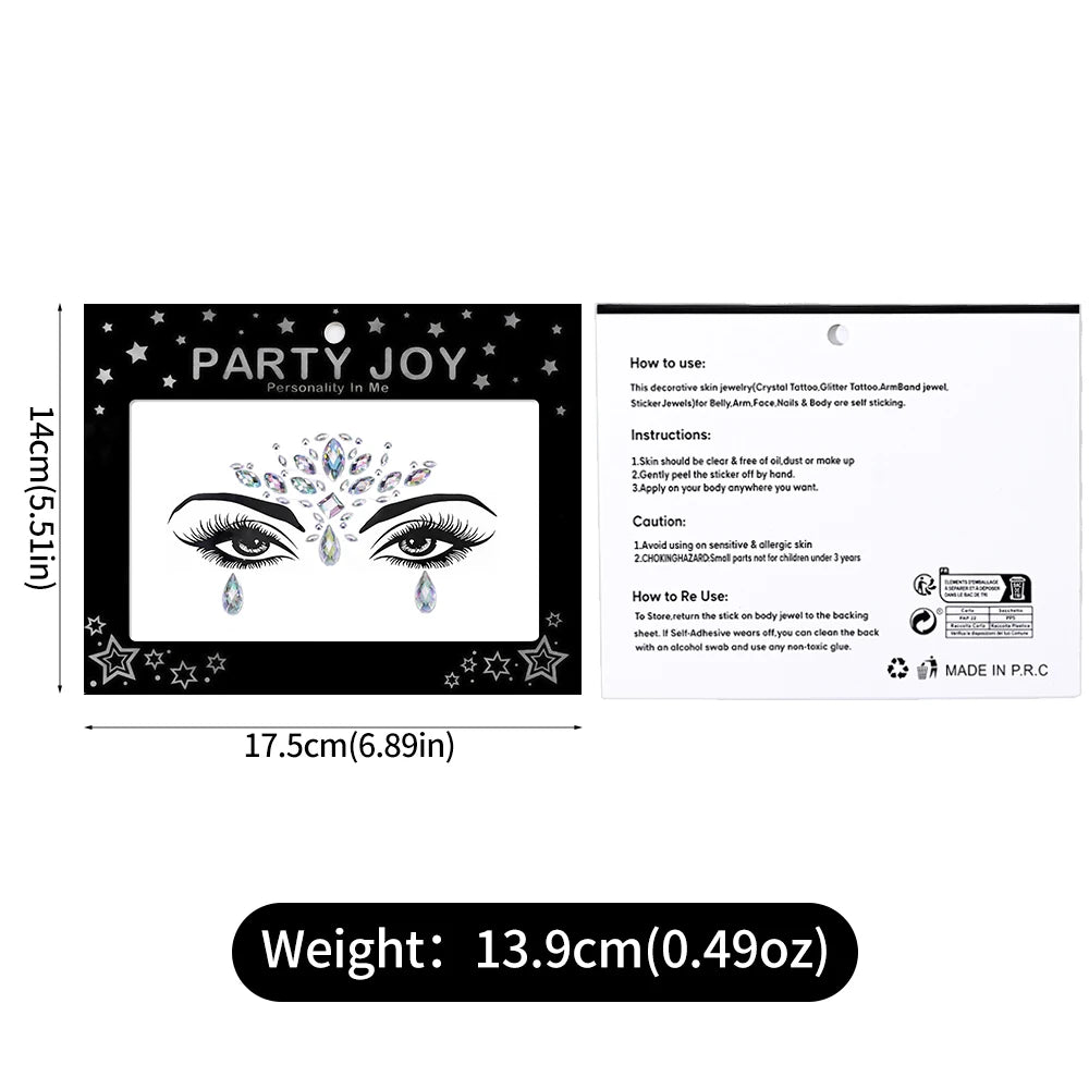 💎Diamante Supremo – Set Real de Face Gems Plateados 🧚👁️ 5 variantes a elegir