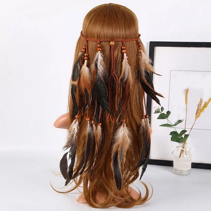 🕊️Diadema Boho de Plumas Naturales 🌵 Diosa del Desierto 🔥35 variantes