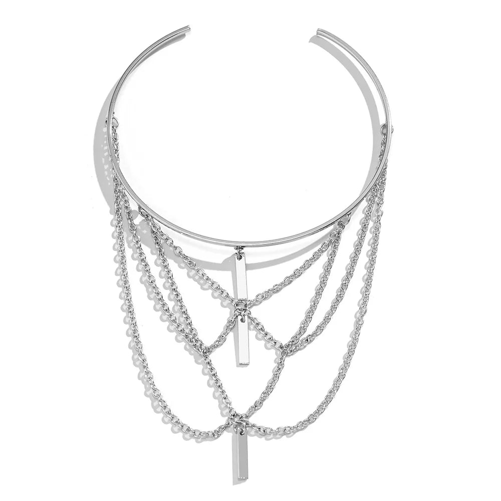 ✨Golden Rebel 💜 Brazalete Upper Arm con Cadenas y Colgantes