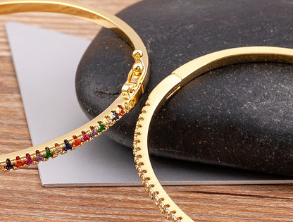 💎Bangle Glow — Brazalete Elegancia Cubic Zirconia🌙 2 variantes a elegir