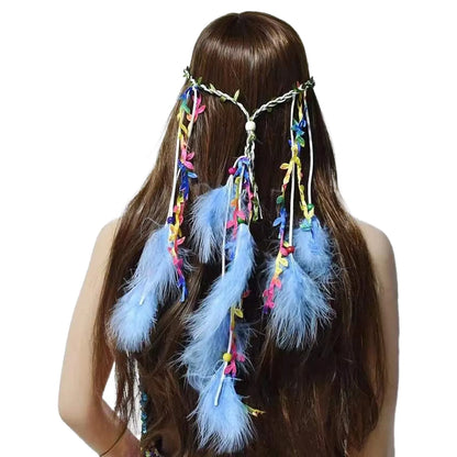 🕊️Diadema Boho de Plumas Naturales 🌵 Diosa del Desierto 🔥35 variantes
