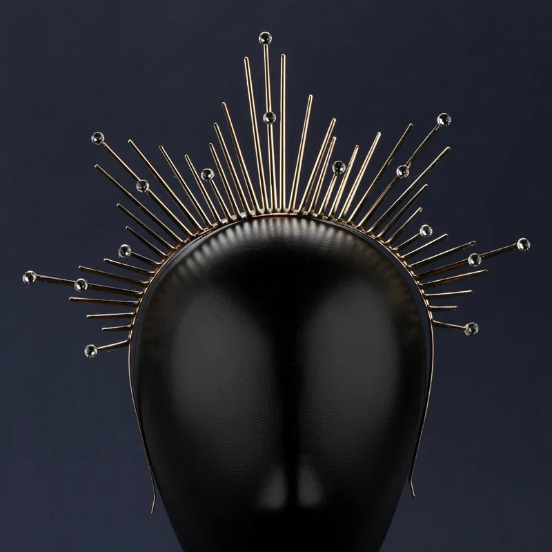 🖤 Halo Gótico Virgen Rebelde 👑 Corona de Oscuridad Sagrada🌘 Disponible en color negro y oro