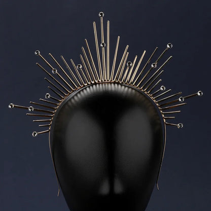 🖤 Halo Gótico Virgen Rebelde 👑 Corona de Oscuridad Sagrada🌘 Disponible en color negro y oro