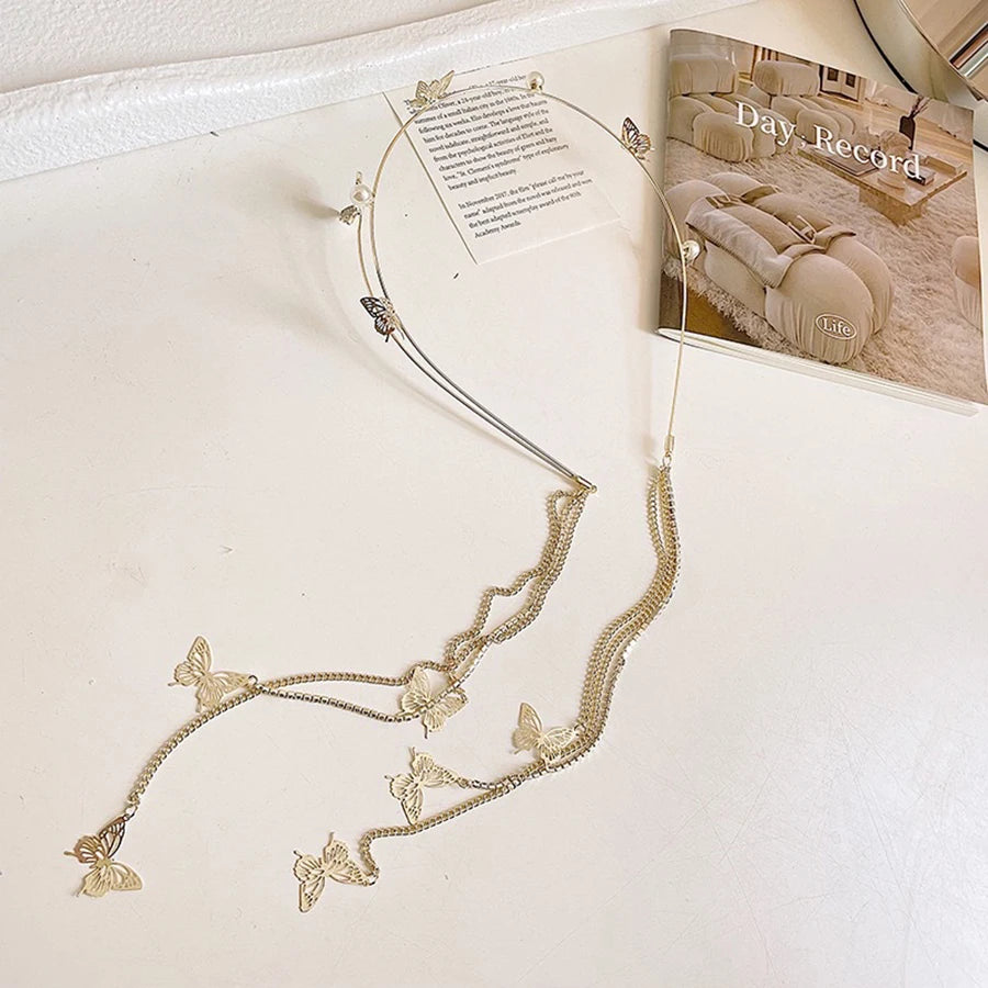 🌙 Diadema Mariposas Plateadas 🌸 Elegancia Feérica