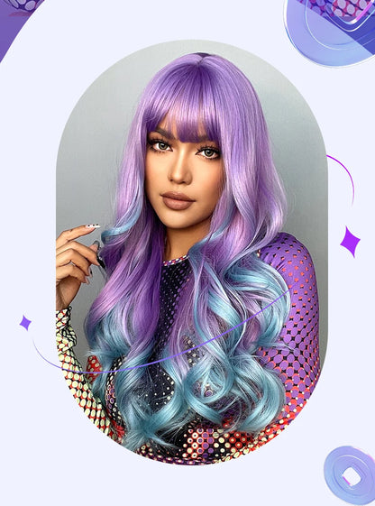 💜 Unicorn Dream 💖Ondas largas para un look místico y vibrante🤟26 variantes
