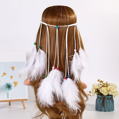🕊️Diadema Boho de Plumas Naturales 🌵 Diosa del Desierto 🔥35 variantes