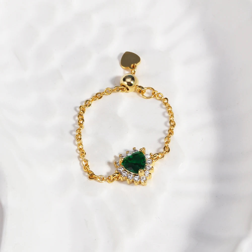 💍Heart Ring Magic 💖 Amor, Color y Poder en Cada Latido ✨Disponible en oro y plata🌈 4 colores a elegir