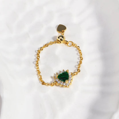 💍Heart Ring Magic 💖 Amor, Color y Poder en Cada Latido ✨Disponible en oro y plata🌈 4 colores a elegir