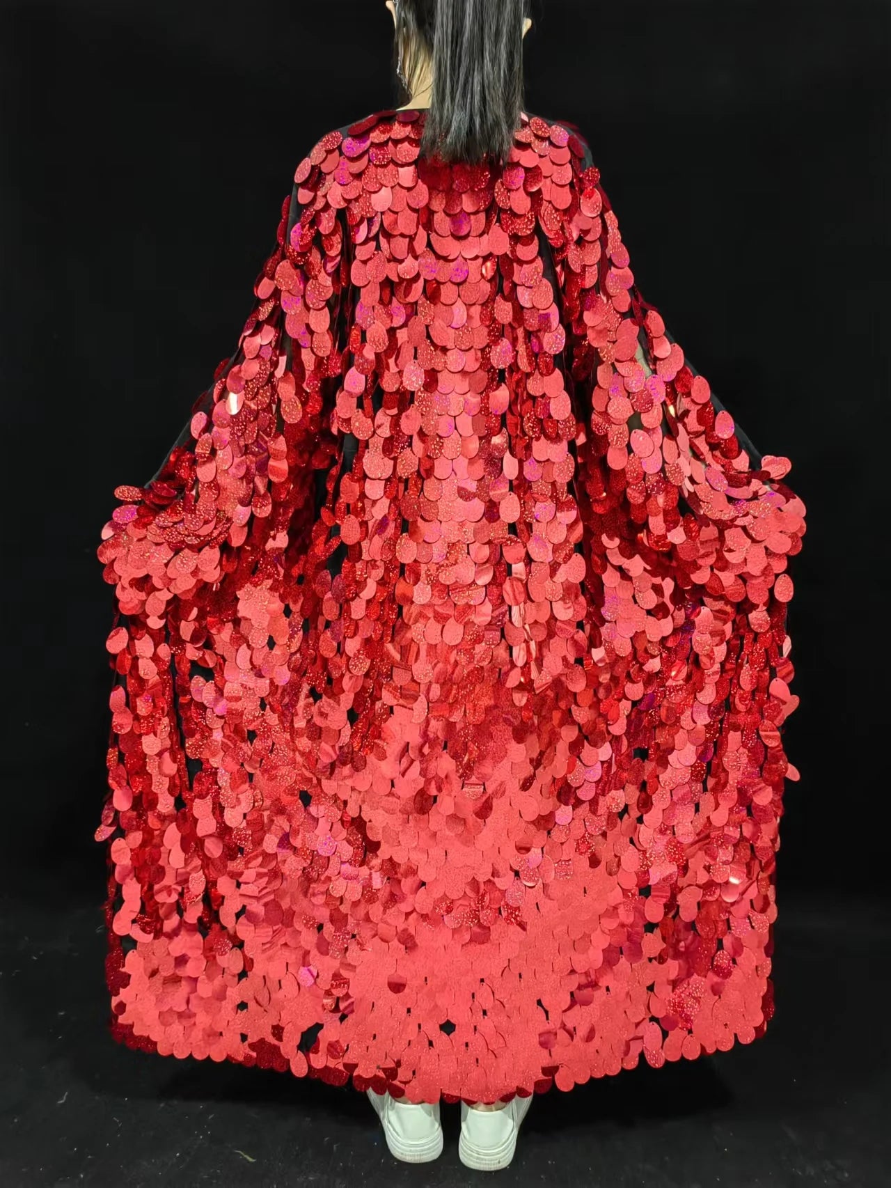 🐚 Sea Queen Cloak — Kimono Largo de Lentejuelas Tornasol 🧜‍♀️ 11 colores a elegir