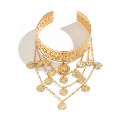 🌞"Sun Priestess" 👸 Armband Dorado con Flecos y Monedas Boho✨ 6 variantes a elegir